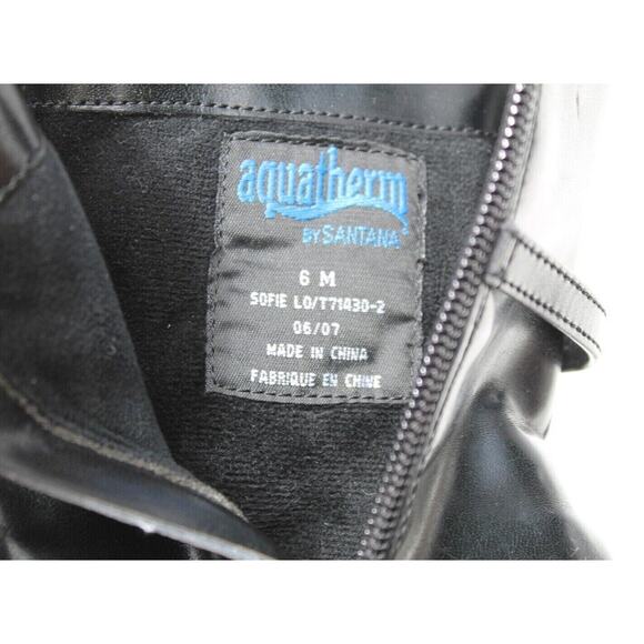 Aquatherm By Santana Boots Womens 6 M Black Ankle Round Toe Heels Mid Top Zip - Picture 2 of 12